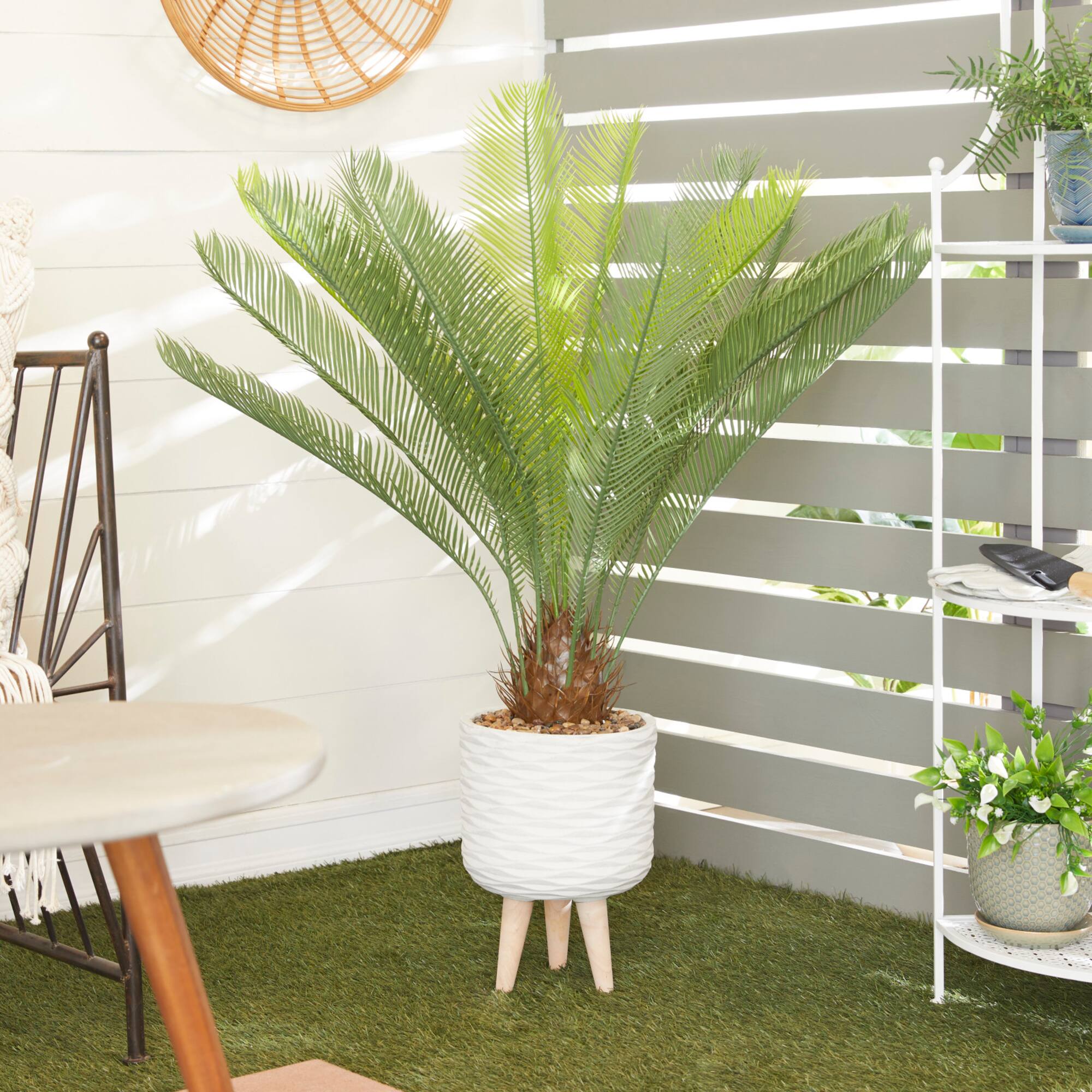 3.5ft. Potted Green Plastic Modern Artificial Foliage